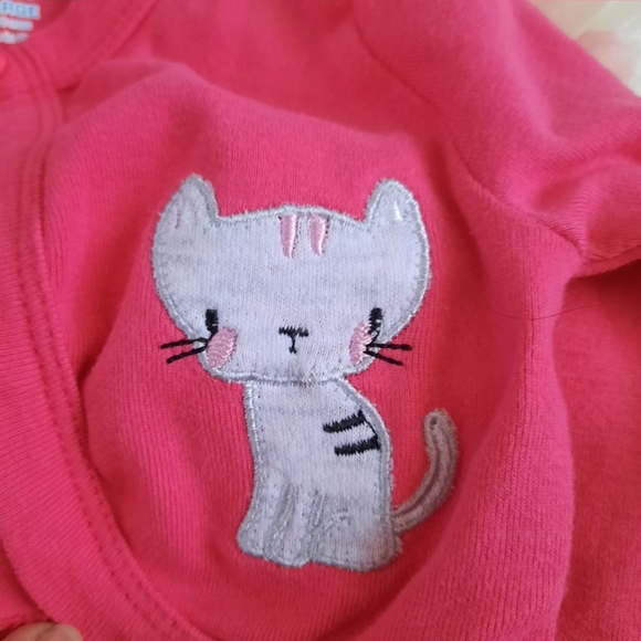 Kitty Cat Retro 3-6M Bundle Embroidered Cardigan Leopard Print Leggings 2 Pieces - Picture 8 of 10